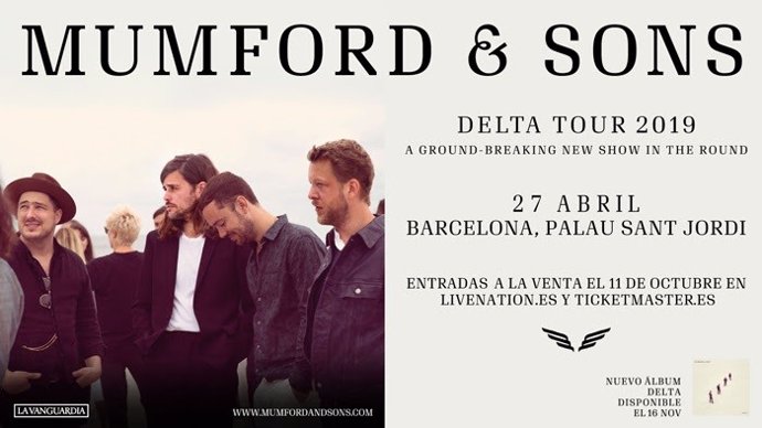 Cartel de Mumford & Sons en Barcelona