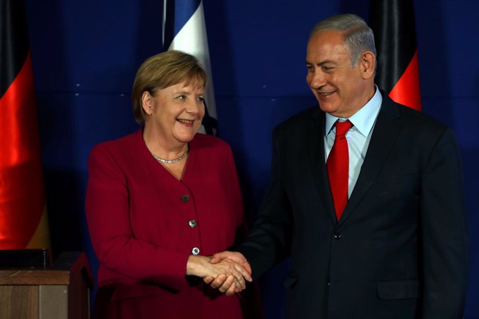 Merkel y Netanyahu durante el viaje de la canciller de Alemania a Israel