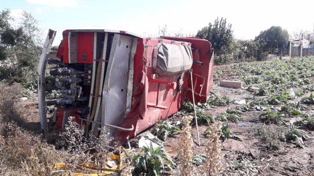 Camión de bomberos sufre un accidente en Mallorca