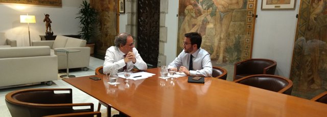 El president de la Generalitat, Quim Torra, i el vicepresident, Pere Aragonès