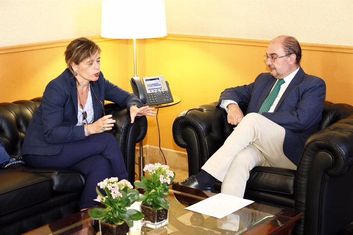 Reunión de la presidenta de la CHE con el presidente de Aragón