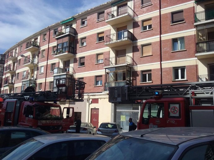 Incendio en una vivienda de Pamplona