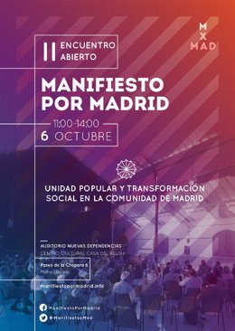 Cartel del segundo encuentro abierto de Manifiesto por Madrid