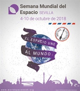 Cartel de la Semana Mundial del Espacio, en Sevilla