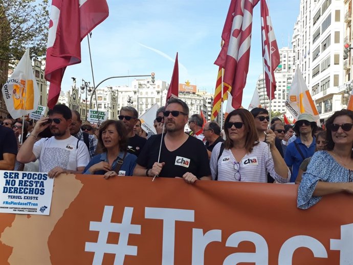 Soro en la manifestación de este domingo en Valencia.