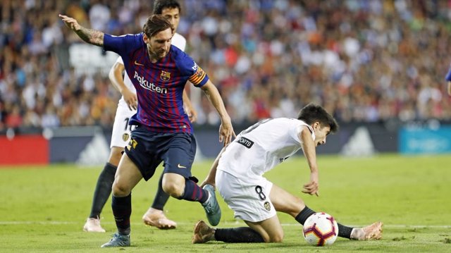Leo Messi, en un partido contra el Valencia