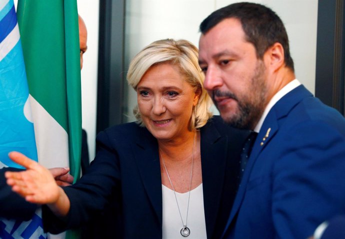 Marine Le Pen y Matteo Salvini