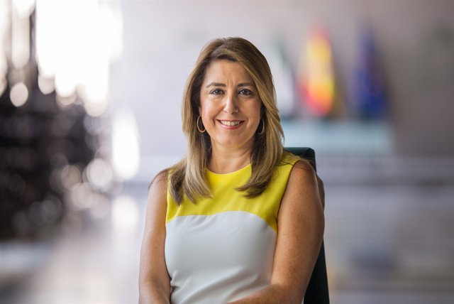 La presidenta de la Junta, Susana Díaz, durant l'entrevista amb Europa Press