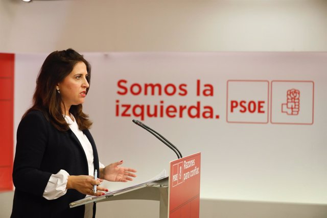 Rueda de prensa de la portavoz del Comité Electoral del PSOE, Esther Peña