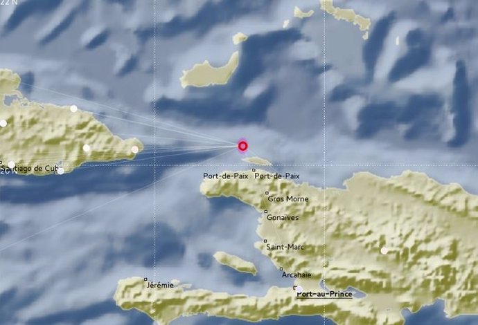 Imagen del  Servicio sismológico cubano, epicentro del terremoto