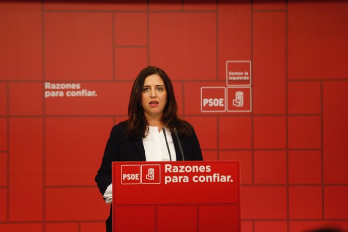 Rueda de prensa de la portavoz del Comité Electoral del PSOE, Esther Peña