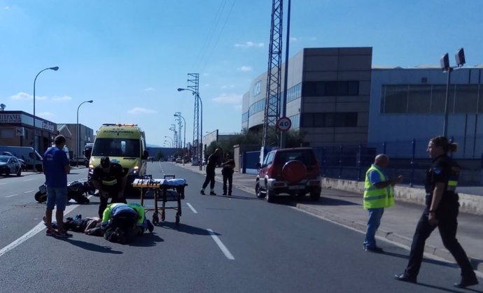 Accidente moto en Logroño