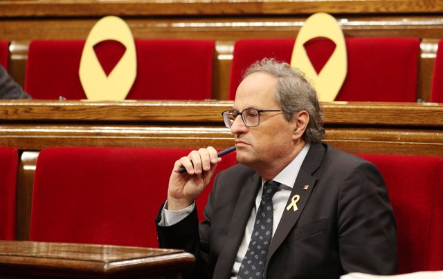 El presidente de la Generalitat Quim Torra en el Parlament