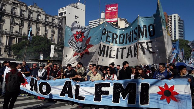 Marcha contra el préstamo del FMI en 2018