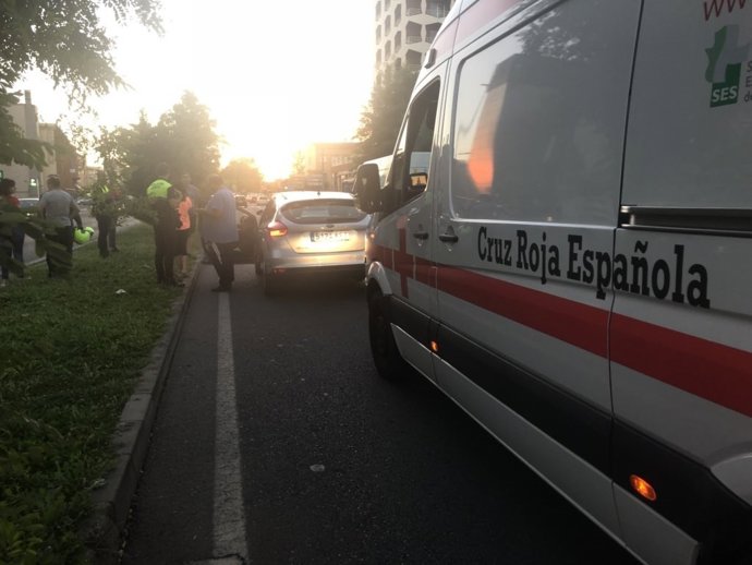 Accidente por alcance en Badajoz