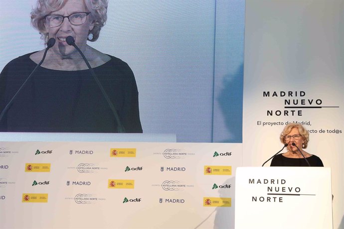 La alcaldesa de Madrid, Manuela Carmena, presentan Madrid Nuevo Norte