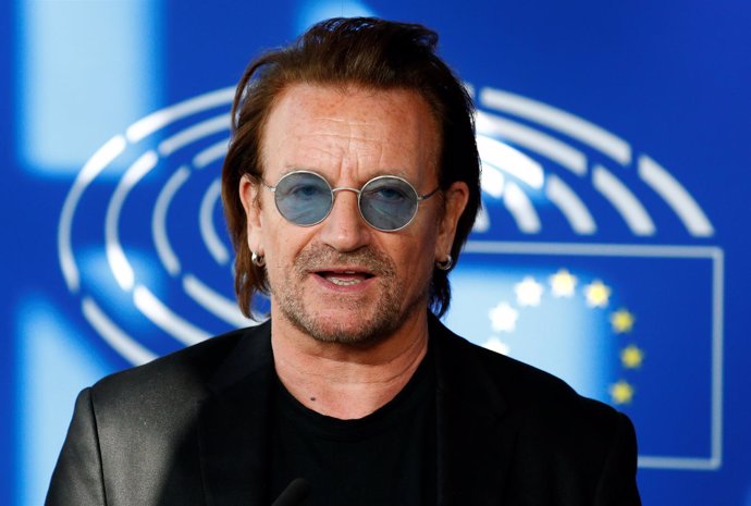 Bono en el Parlamento Europeo en Bruselas