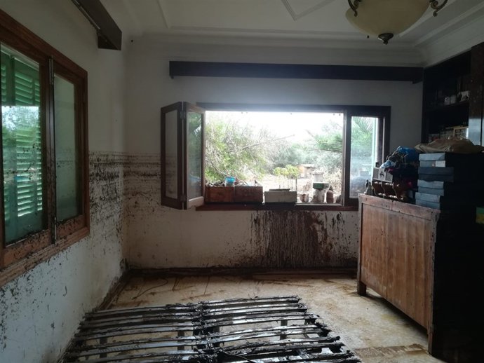 Destrozos en una casa de Sant Llorenç des Cardassar