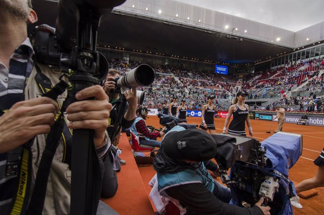 Prensa fotografiando el Mutua Madrid Open 2016