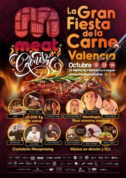 Cartel de la fiesta de la carne