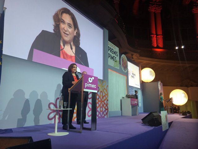 La alcaldesa de Barcelona Ada Colau en los Premios Pimes