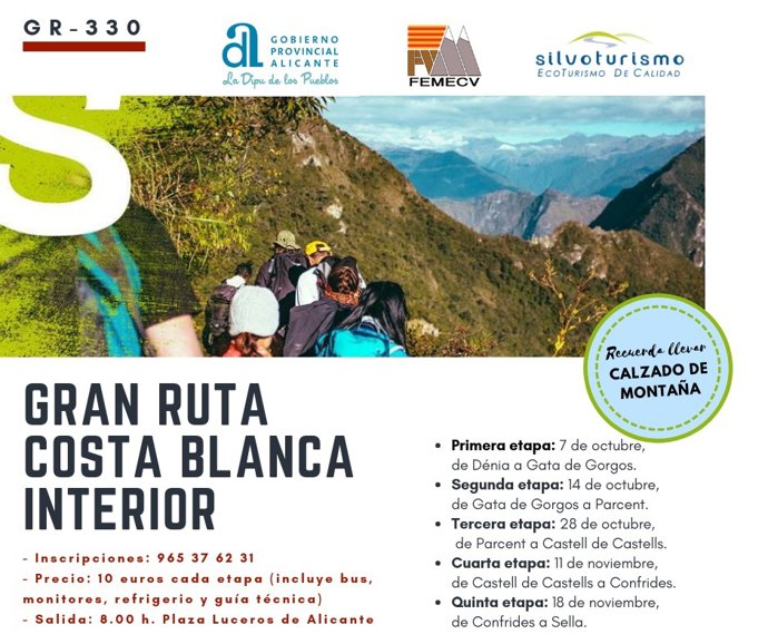 Tríptico de las rutas senderistas
