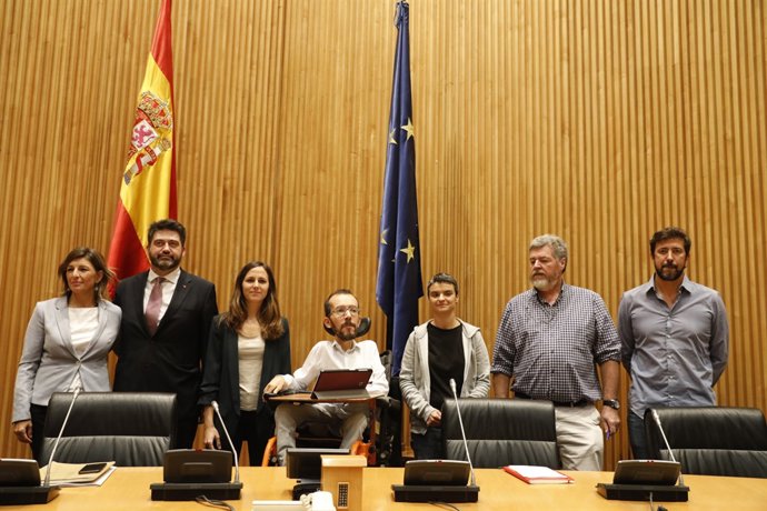 Roda de premsa d'Units Podem després de l'acord de Pressupostos Generals del 