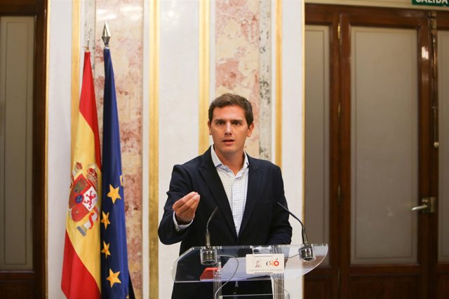 Rueda de prensa en el Congreso del presidente de Ciudadanos, Albert Rivera