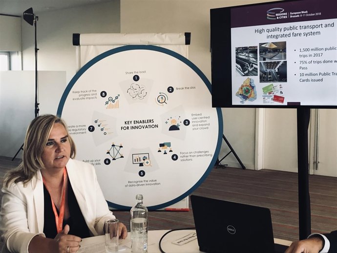 La consejera de Transportes de la Comunidad, Rosalía Gonzalo