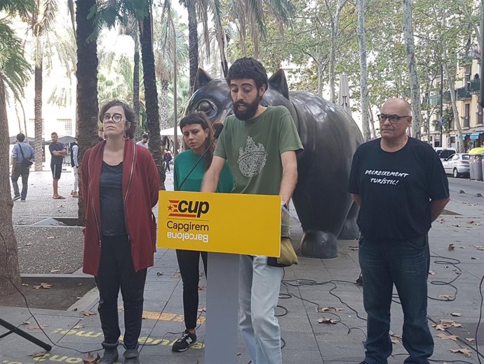 Manel Zamorano, Eulàlia Reguant, Maria Rovira y Pere Casas (CUP)