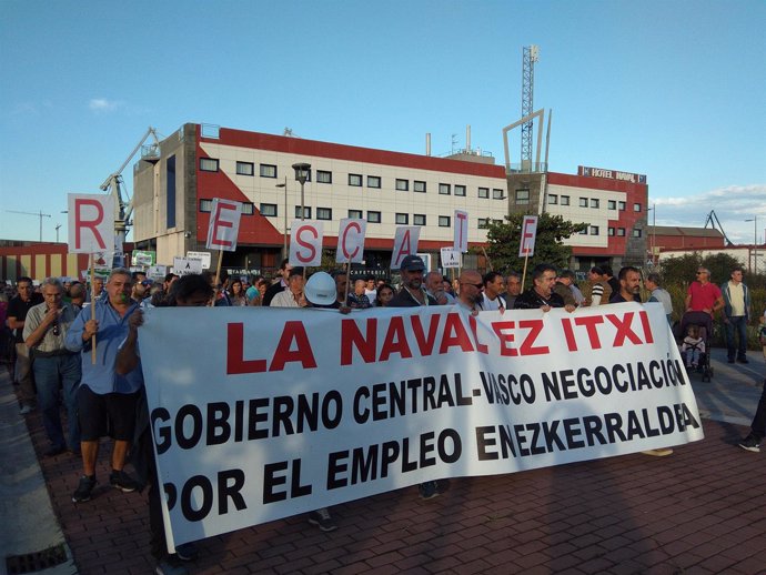 Manifestación de los trabajadores de La Naval (archivo)