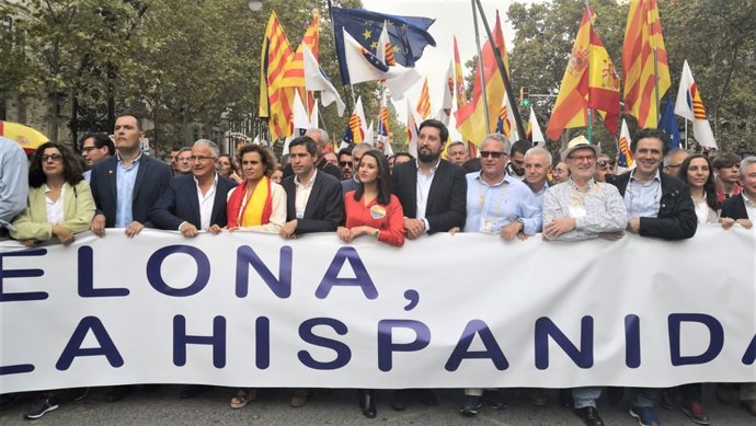 J.Megina (D'Espanya i Catalans) D.Montserrat (PP) J.Rusiñol (SCC)I.Arrimadas(Cs)