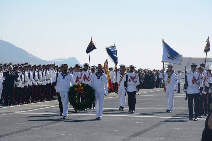 Jura de bandera en el portaaviones 'Juan Carlos I' en Motril