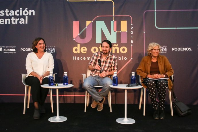 ADA COLAU Y MANUELA CARMENA OFRECEN EN UNA CHARLA EN MADRID