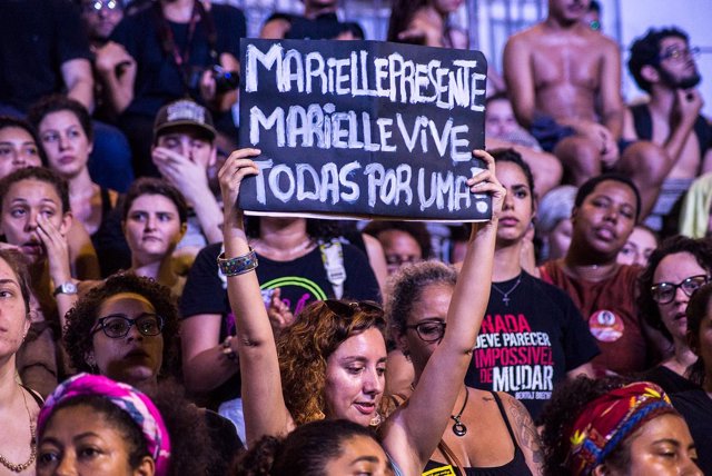 Manifestación tras la muerte de Marielle Franco