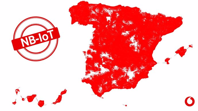 Mapa cobertura NB-IOT Vodafone en España