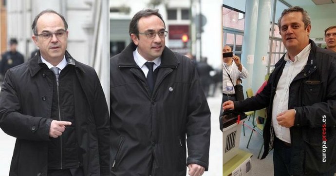Muntatge dels exconsellers de la Generalitat Jordi Turull, Josep Rull i Forn