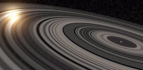 Planeta con anillos gigantes eclipsa a su estrella