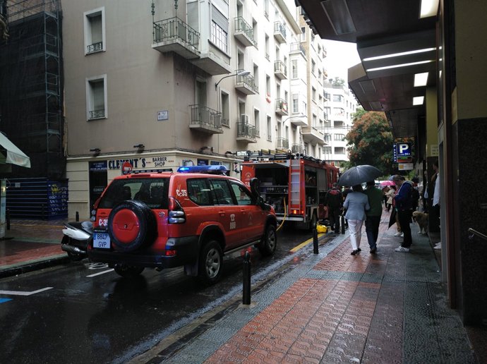 Incendio en la calle Juan Moneva.
