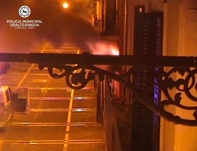 Incendio en una vivienda de la calle Mayor de Pamplona