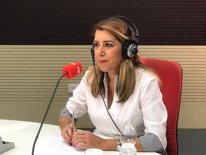 Susana Díaz, presidenta de la Junta, en una entrevista radiofónica