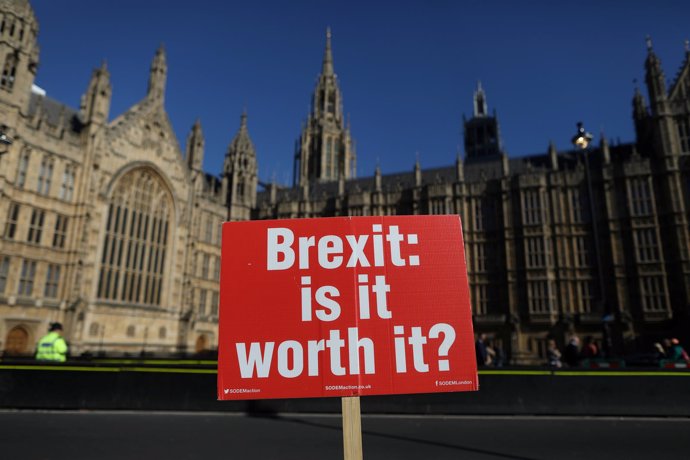 Manifestación contra el Brexit frente al Parlamento británico