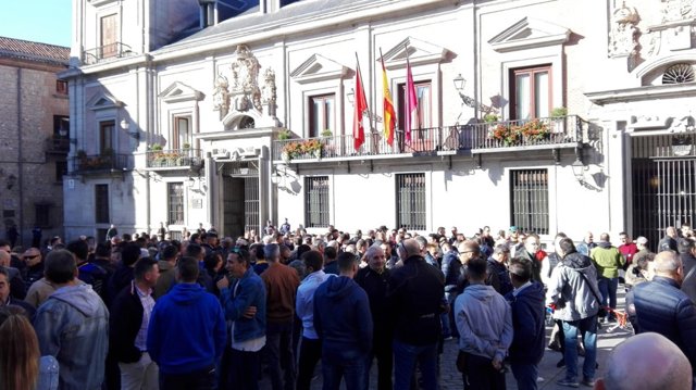 Concentración de delegados sindicales de la Policía Municipal de Madrid