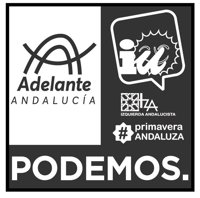 La papeleta de Adelante Andalucía para el 2D recoge el logo de las cuatro fuerzas y el nombre de la confluencia