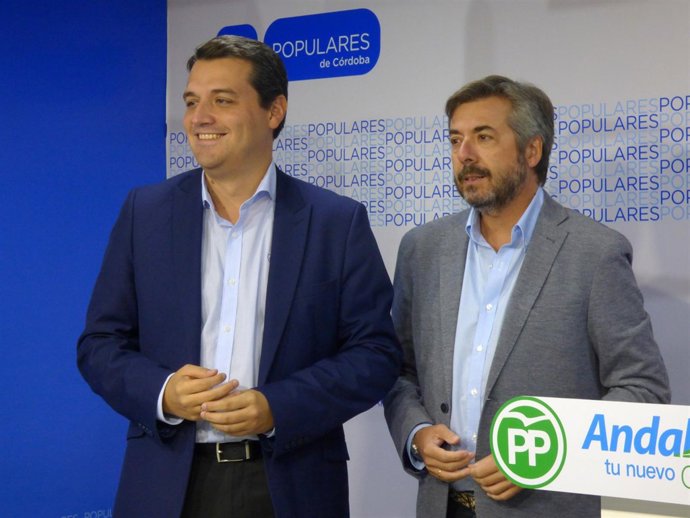 Bellido y Torrico en la sede del PP