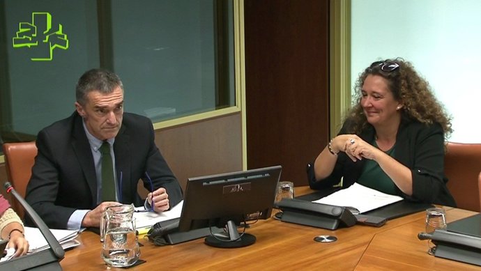 Jonan Fernández en comisión en el Parlamento Vasco