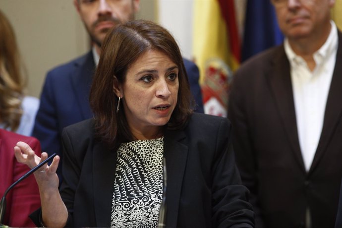 Adriana Lastra en Rueda de Prensa del PSOE en el Congreso