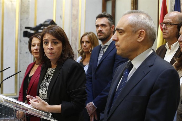 Adriana Lastra en Rueda de Prensa del PSOE en el Congreso