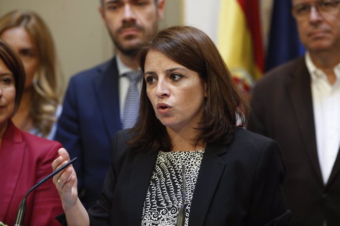 Adriana Lastra en Rueda de Prensa del PSOE en el Congreso
