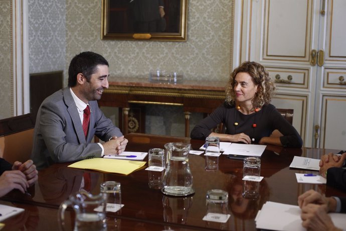 Meritxell Batet se reúne con Jordi Puigneró, consejero de Políticas Digitales y 